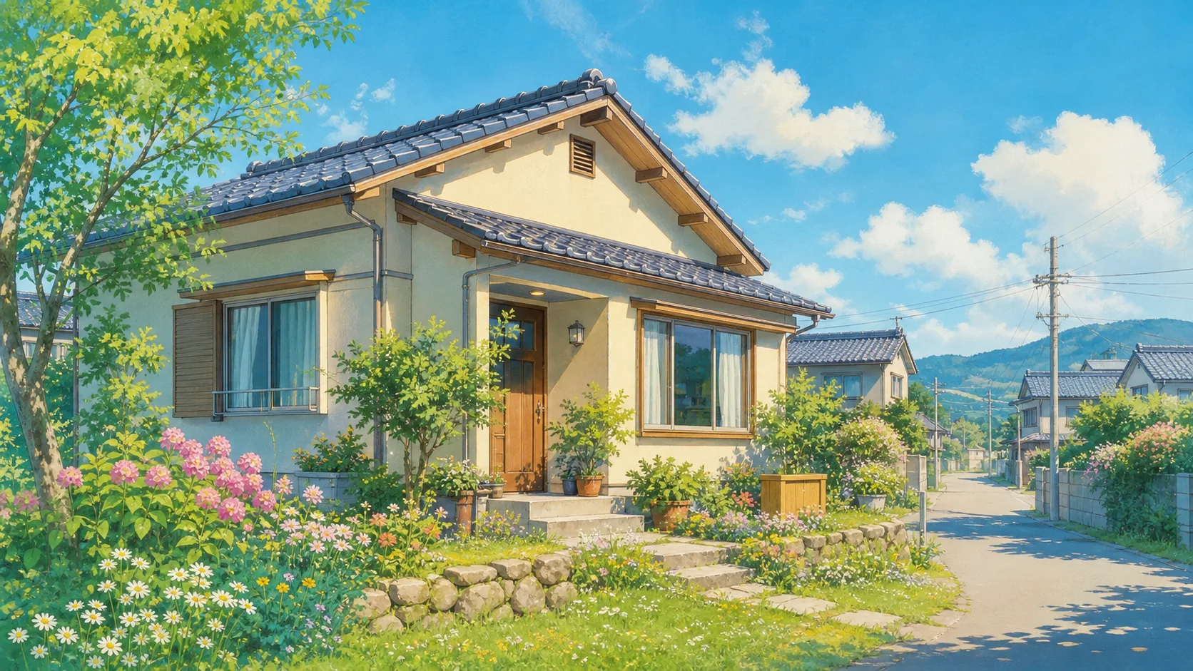 のどかな住宅街に建つ空き家