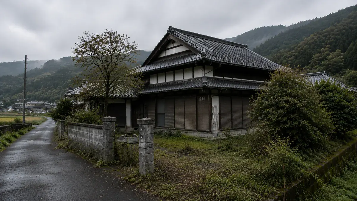 草が伸び放題になった空き家の外観