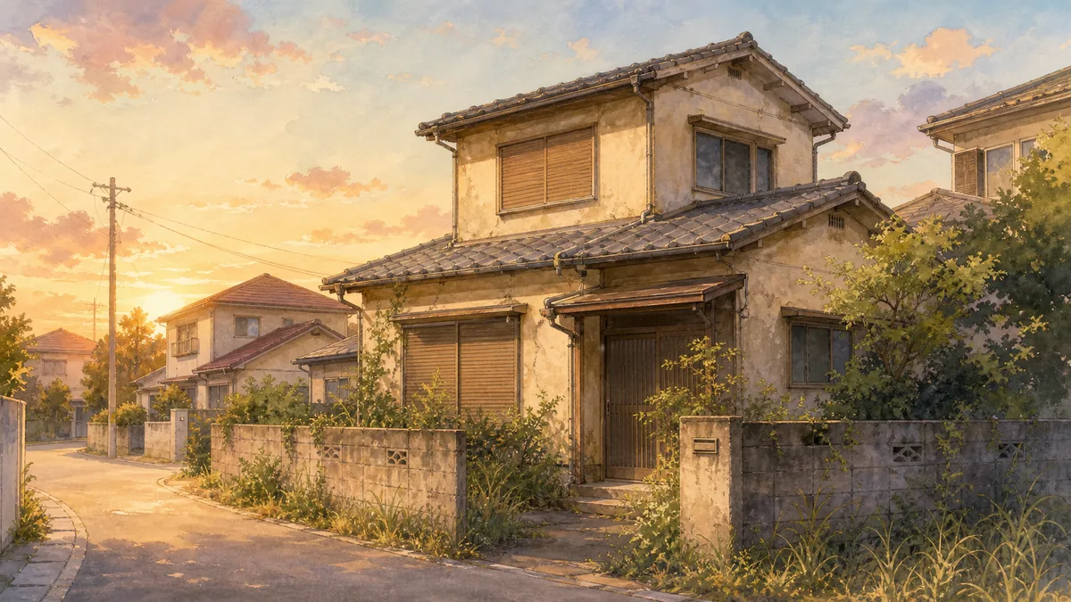 静かな住宅街に建つ空き家